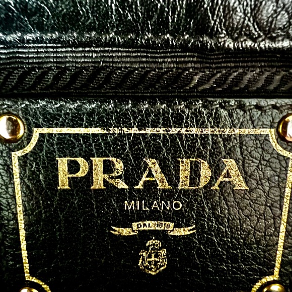 PRADA BLACK VITELLO DAINO LEATHER BAG - Picture 11 of 12